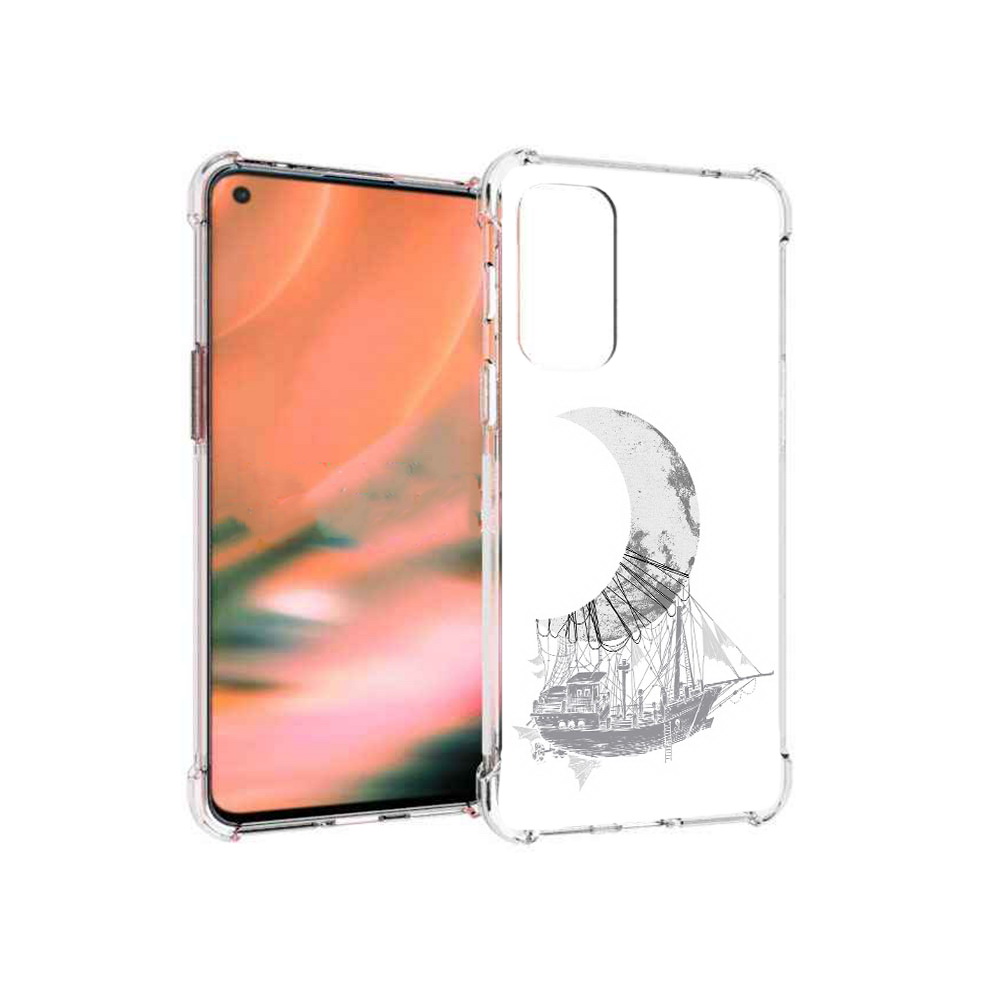

Чехол MyPads Tocco для OnePlus Nord 2 5G черно белый корабль полумесяц (PT161451.125.684), Прозрачный, Tocco