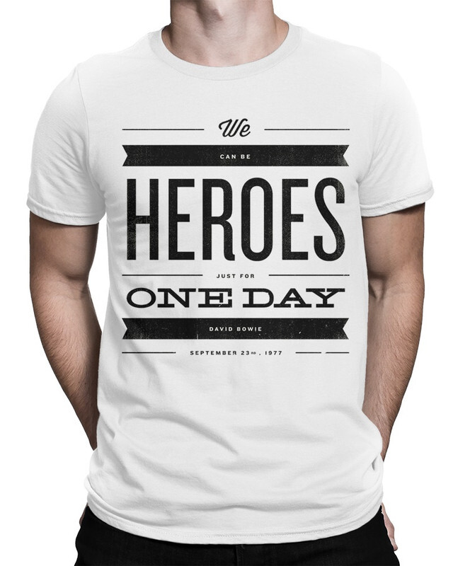 

Футболка мужская DS Apparel David Bowie - Heroes 445813-2 белая XL, Белый, David Bowie - Heroes 445813-2