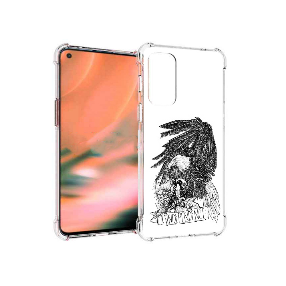 

Чехол MyPads Tocco для OnePlus Nord 2 5G черно белый сокол (PT161451.125.688), Прозрачный, Tocco