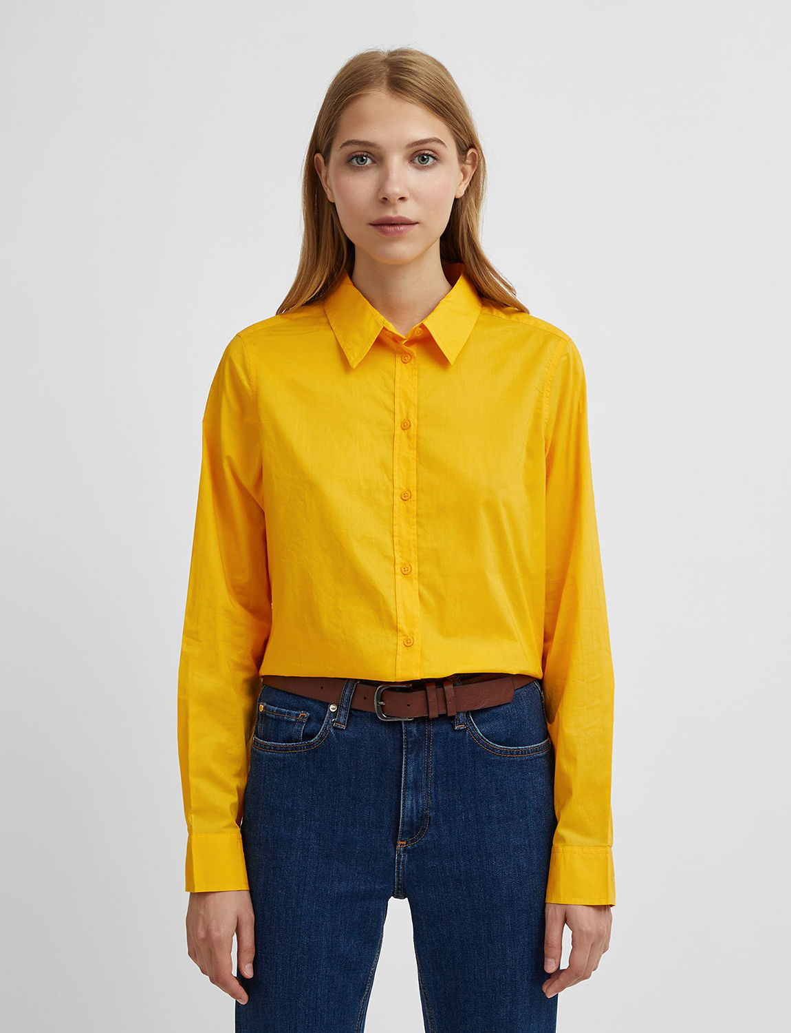 

Рубашка женская United Colors of Benetton 21A_5CQY5QC13 желтая L, 21A_5CQY5QC13