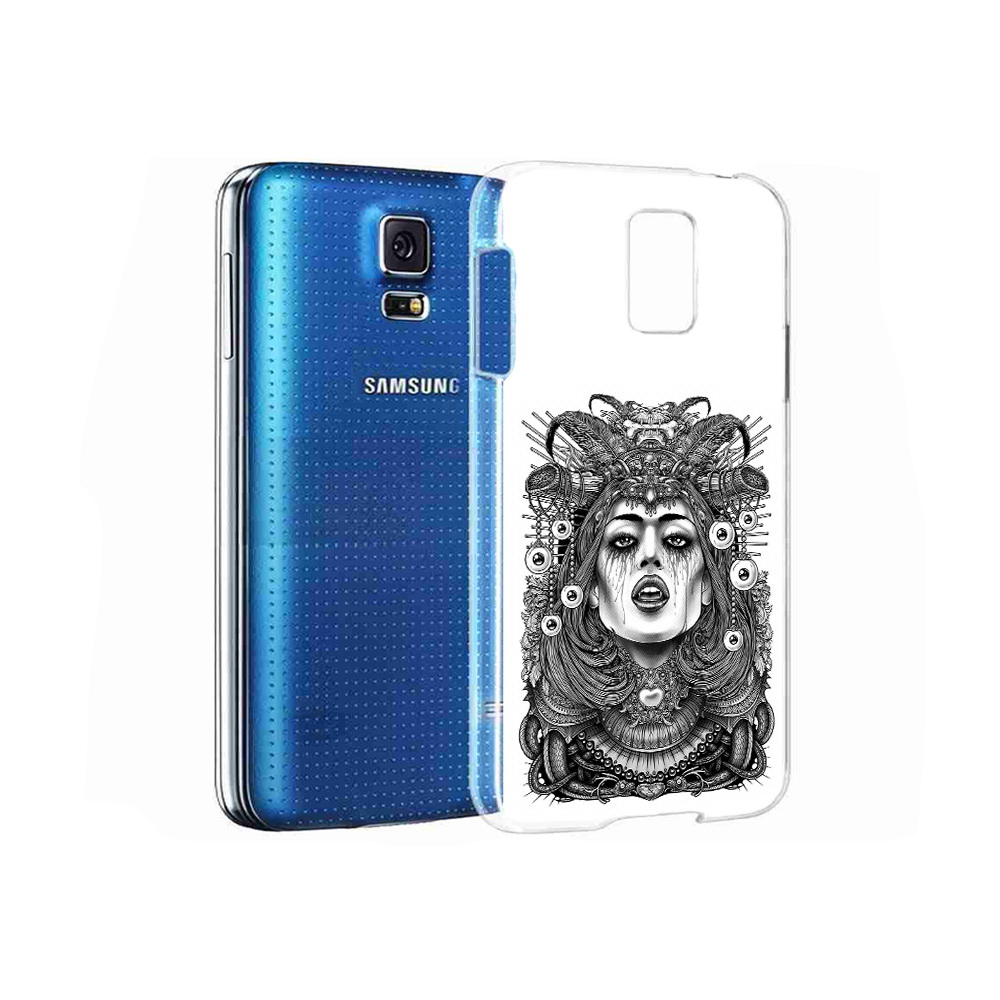 

Чехол MyPads Tocco для Samsung Galaxy S5 портрет девушки черно белый (PT12196.512.551), Прозрачный, Tocco