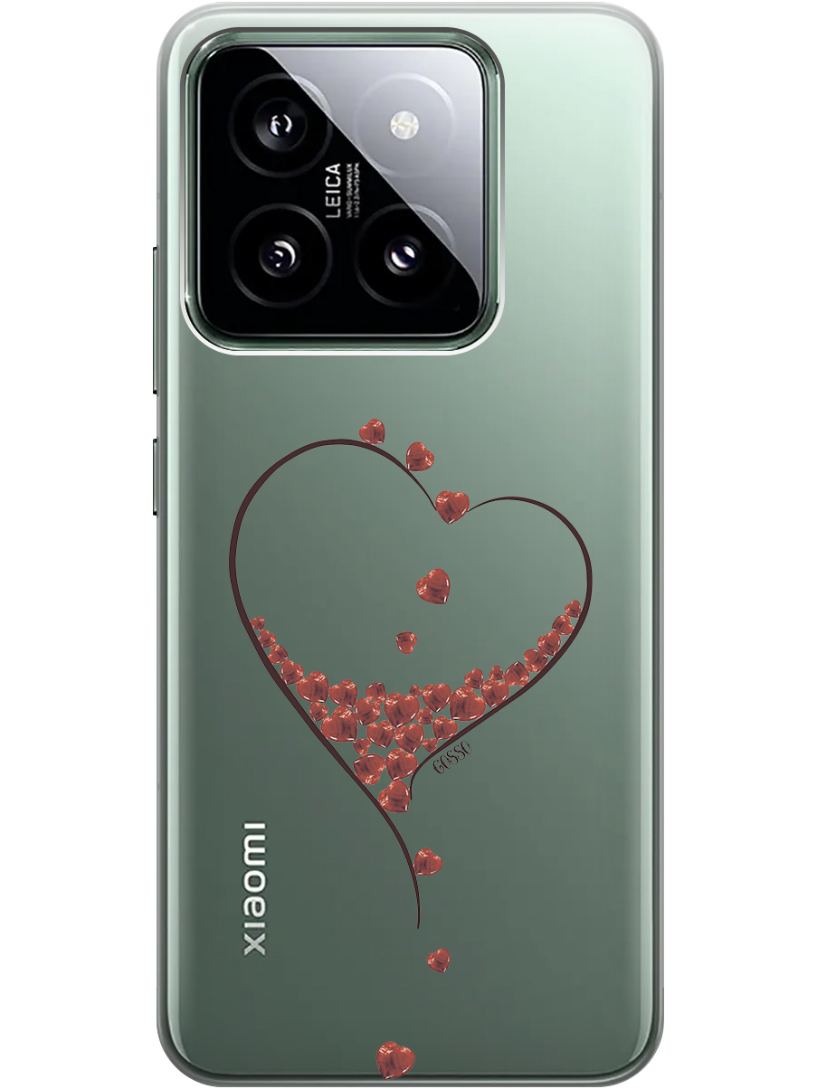 

Силиконовый чехол на Xiaomi 14 с рисунком "Little hearts" прозрачный, Прозрачный;черный, 20012082