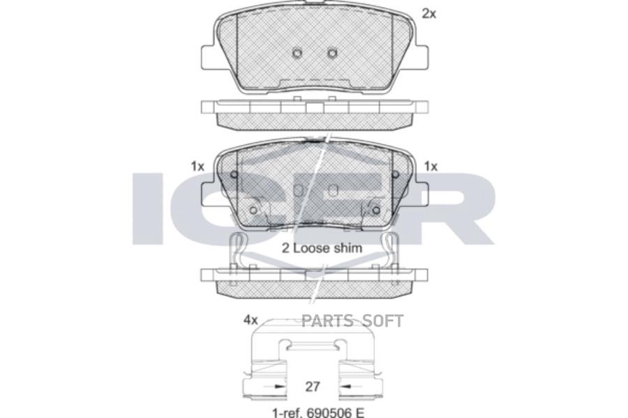 

Колодки торм.зад. HYUNDAI Equus/Genesis 2.0-3.8 08-> ICER