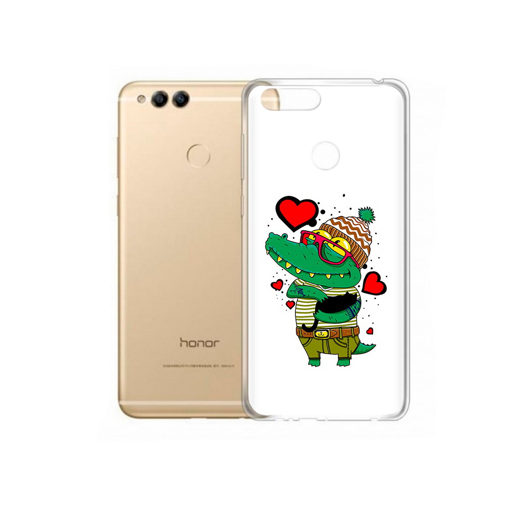 

Чехол MyPads Tocco для Huawei 7X Влюбленный крокодил (PT94112.65.48), Прозрачный, Tocco