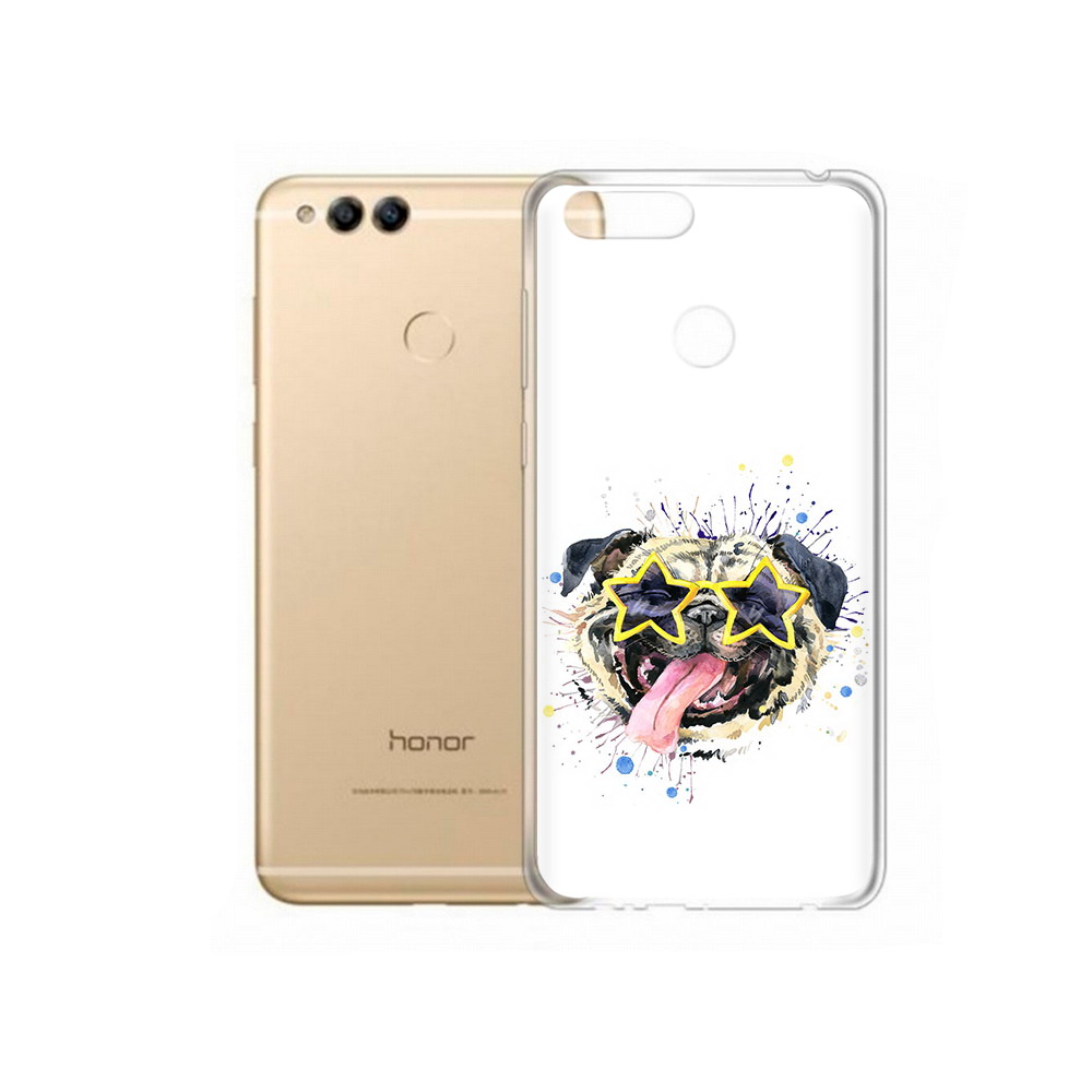

Чехол MyPads Tocco для Huawei 7X мопс боксер (PT94112.65.482), Прозрачный, Tocco