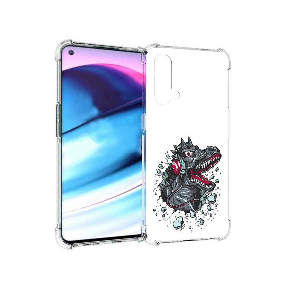 

Чехол MyPads Tocco для OnePlus Nord CE 5G Нарисованный динозавр в наушниках, Tocco