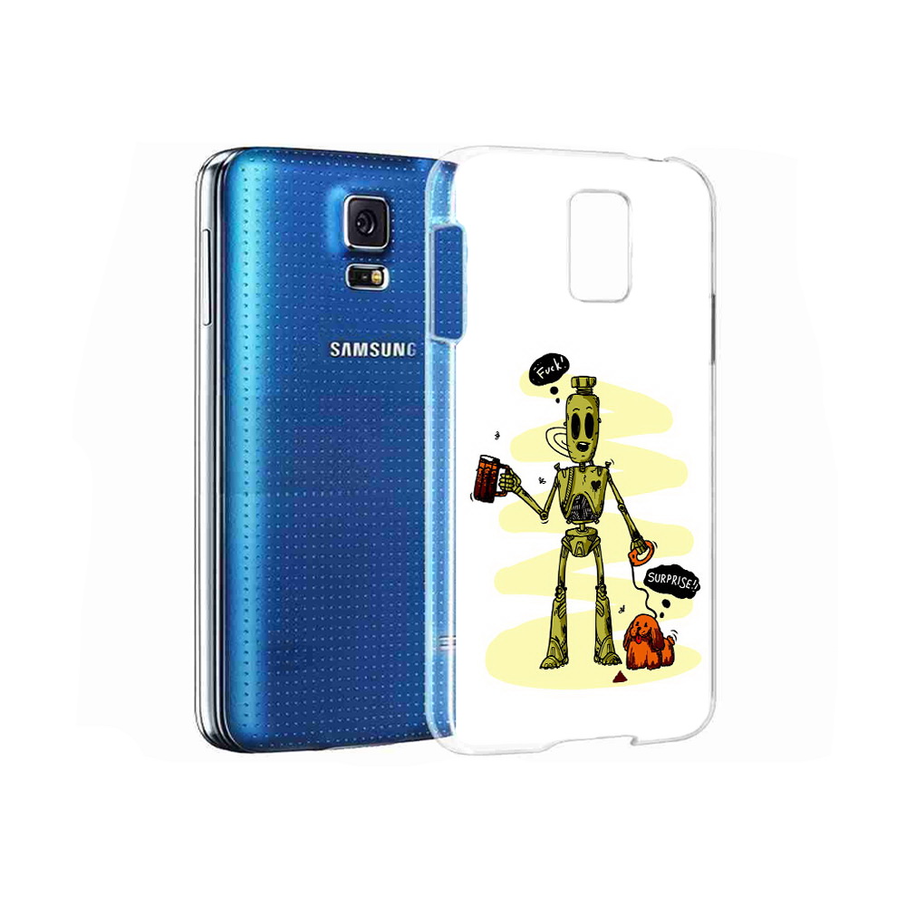 

Чехол MyPads Tocco для Samsung Galaxy S5 прикольный робот (PT12196.512.557), Прозрачный, Tocco