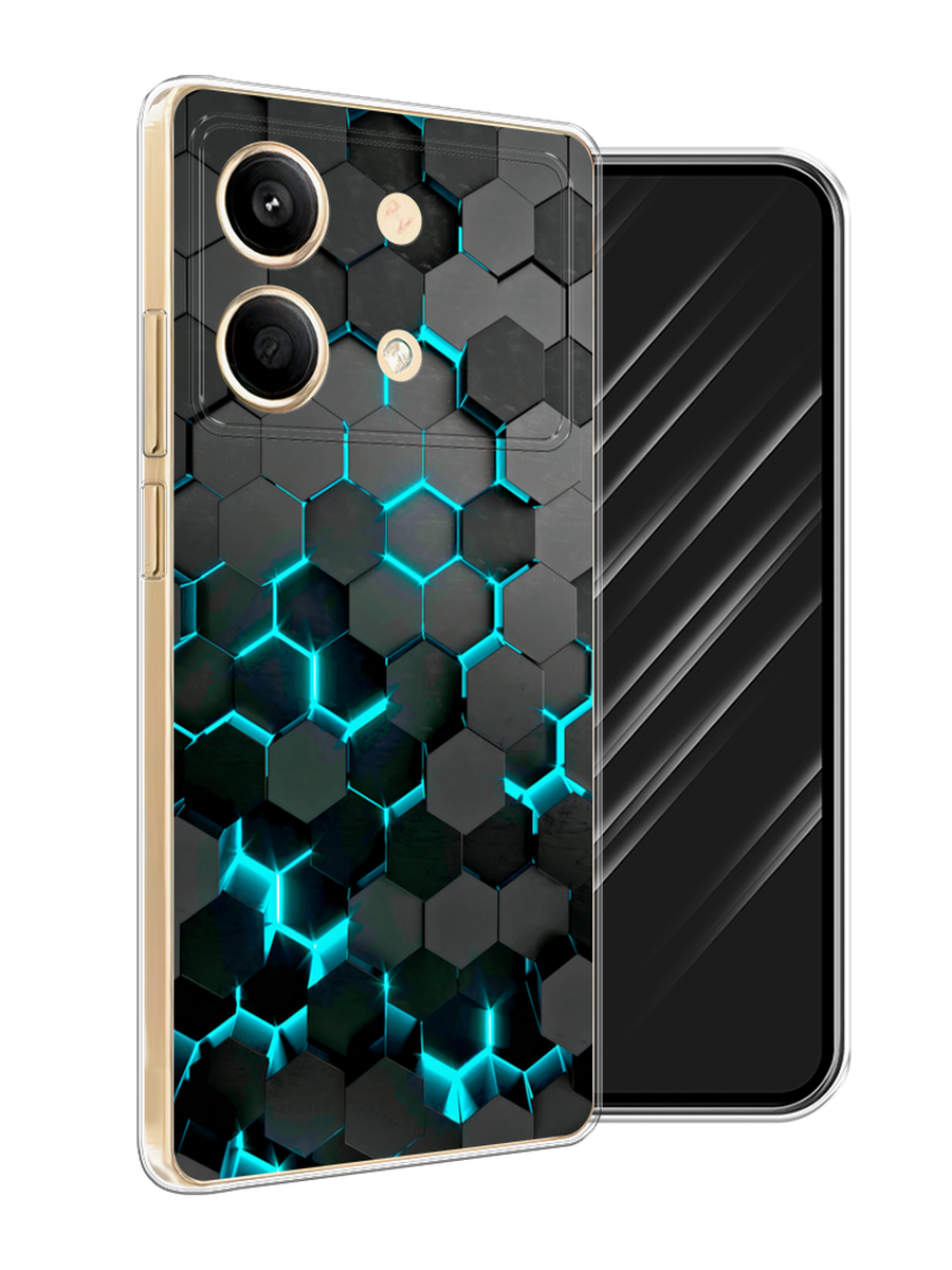 

Чехол Awog на Poco X6 Neo "Соты бирюзовые", Черный;бирюзовый;синий, 321950-1