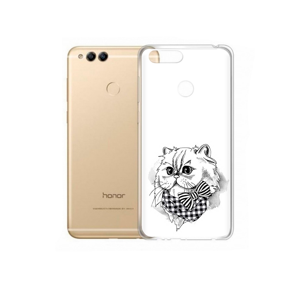

Чехол MyPads Tocco для Huawei 7X нарисованная красивая кошечка (PT94112.65.503), Прозрачный, Tocco