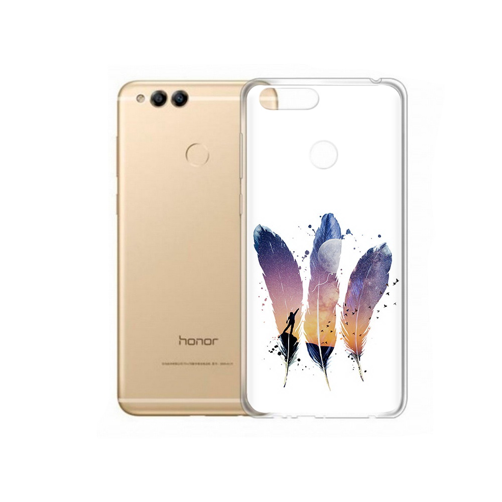 

Чехол MyPads Tocco для Huawei 7X небесные перья (PT94112.65.519), Прозрачный, Tocco