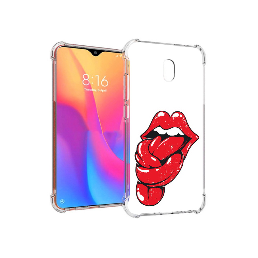 

Чехол MyPads Tocco для Xiaomi Redmi 8A яркие губы с языком (PT138948.272.705), Прозрачный, Tocco