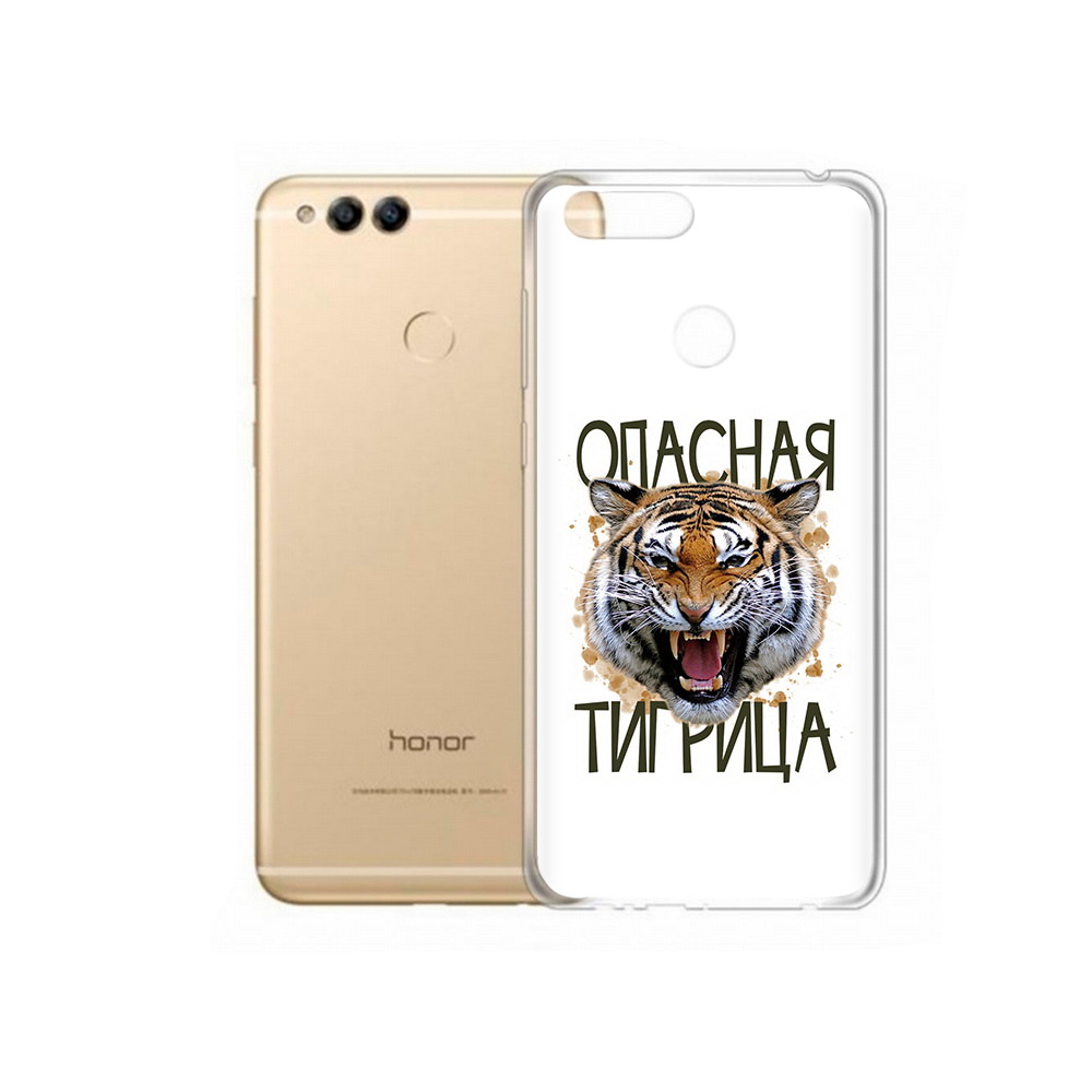 

Чехол MyPads Tocco для Huawei 7X опасная тигрица (PT94112.65.527), Прозрачный, Tocco