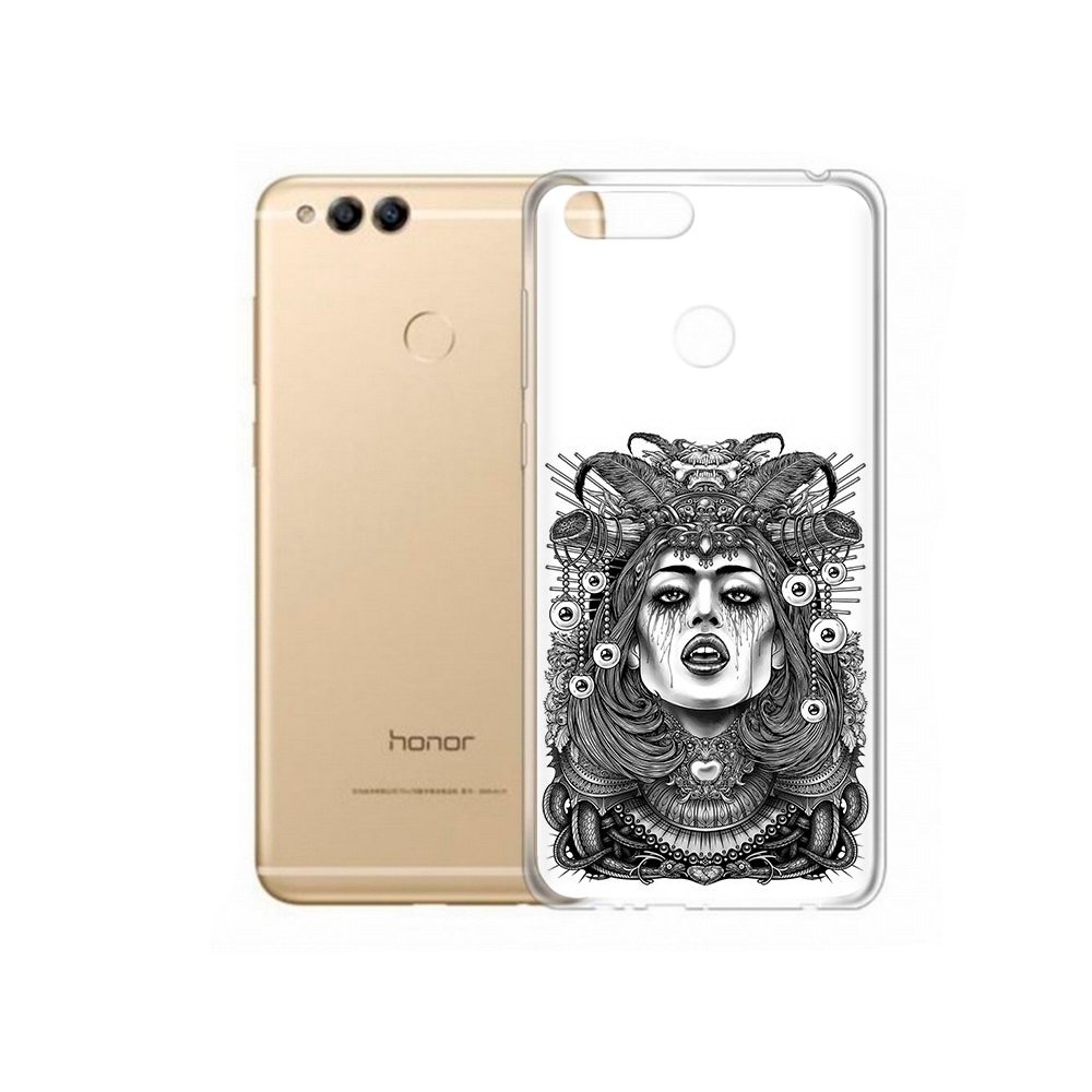 Чехол MyPads Tocco для Huawei 7X портрет девушки черно белый (PT94112.65.551)