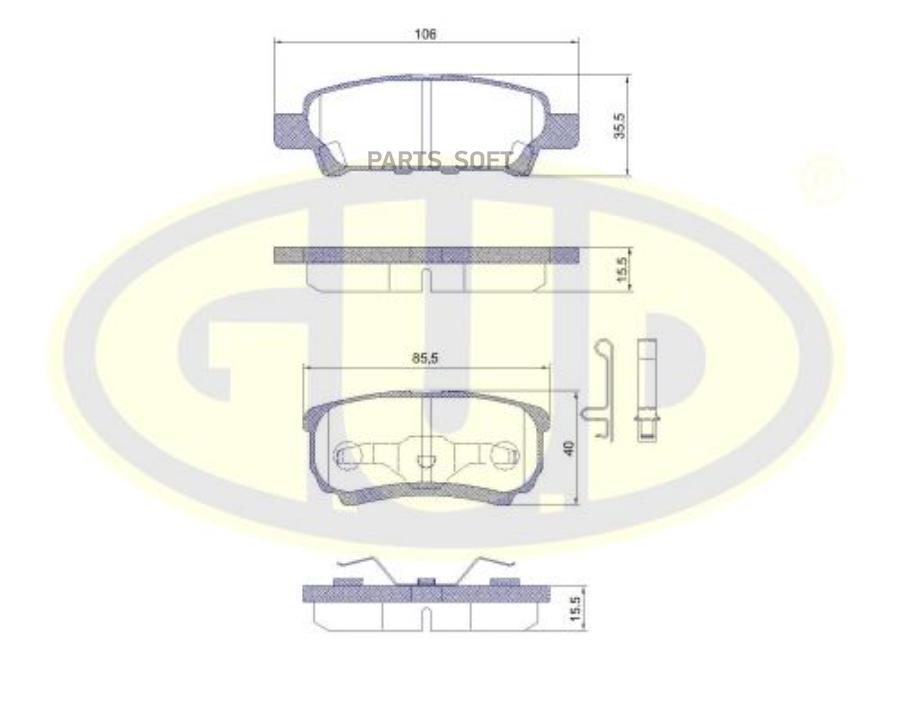 

Тормозные колодки G.U.D. GBP105102