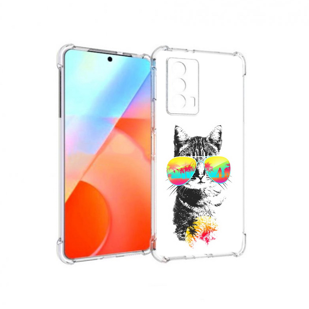 

Чехол MyPads Tocco для Vivo iQOO Z5 крутой кот (PT226980.401.425), Прозрачный, Tocco