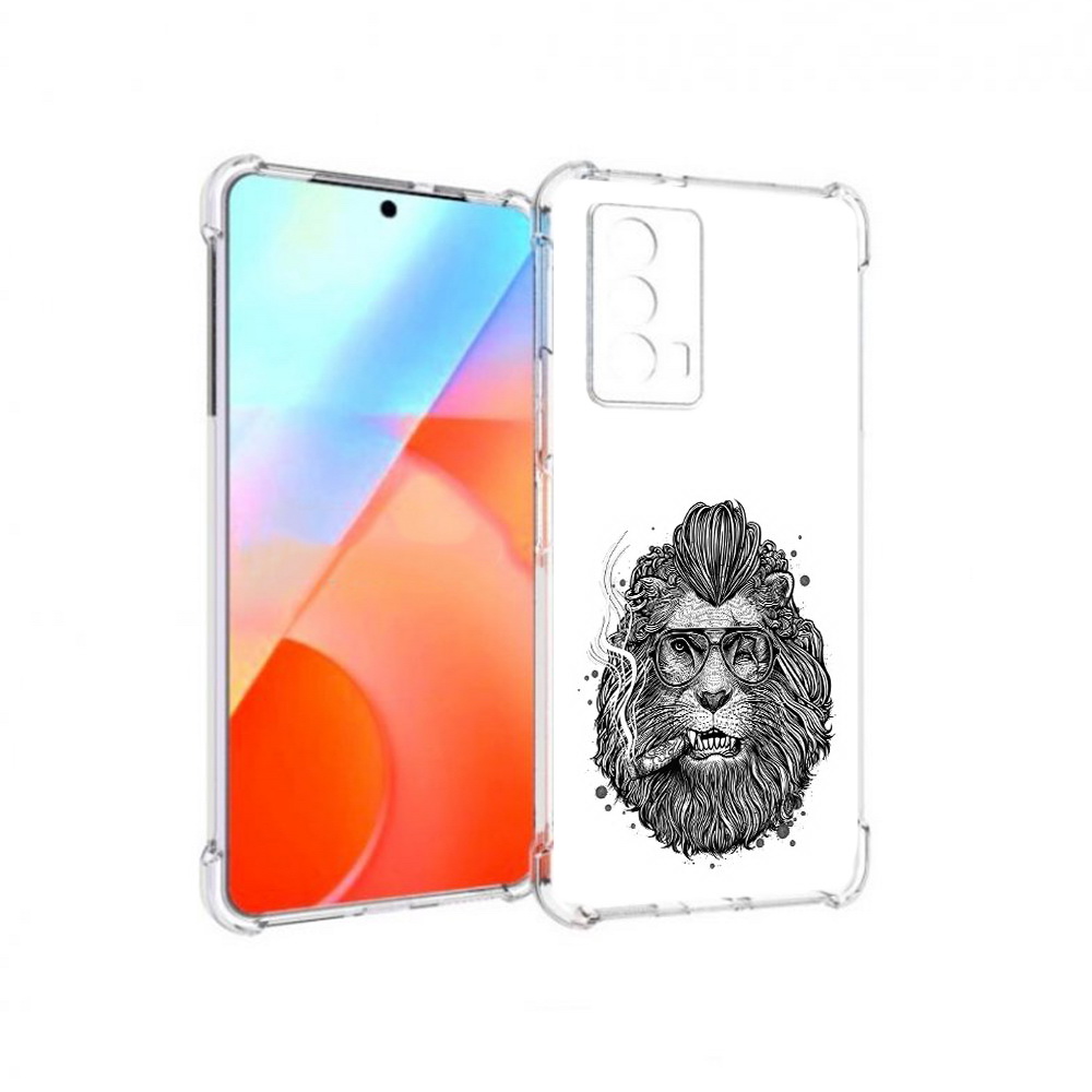

Чехол MyPads Tocco для Vivo iQOO Z5 курящий лев (PT226980.401.432), Прозрачный, Tocco