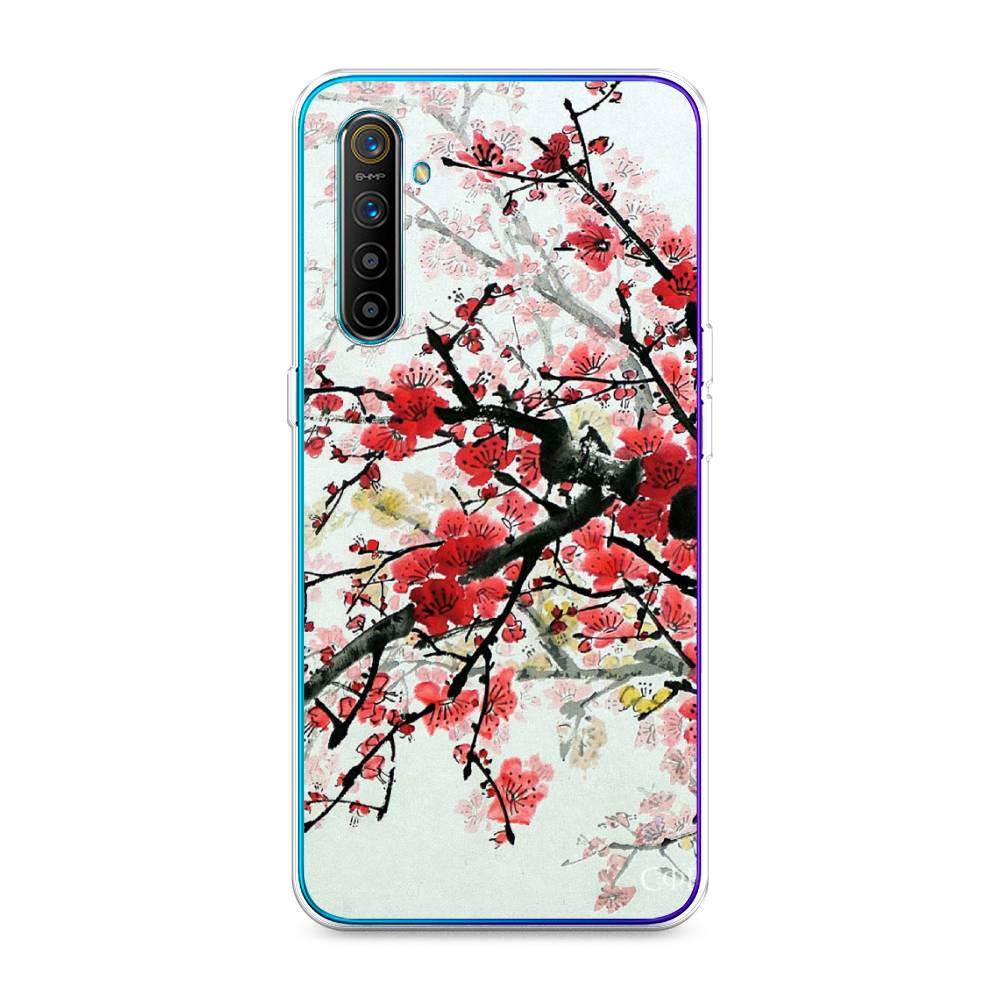 

Чехол Awog на Realme XT "Сакура", Розовый;черный, 251450-4
