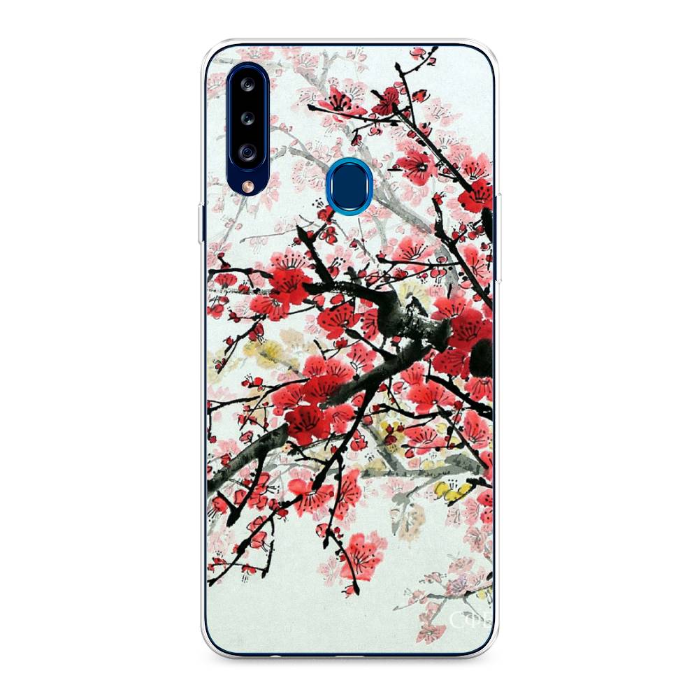 

Чехол Awog на Samsung Galaxy A20s / Самсунг A20s "Сакура", Розовый;черный, 2100850-4