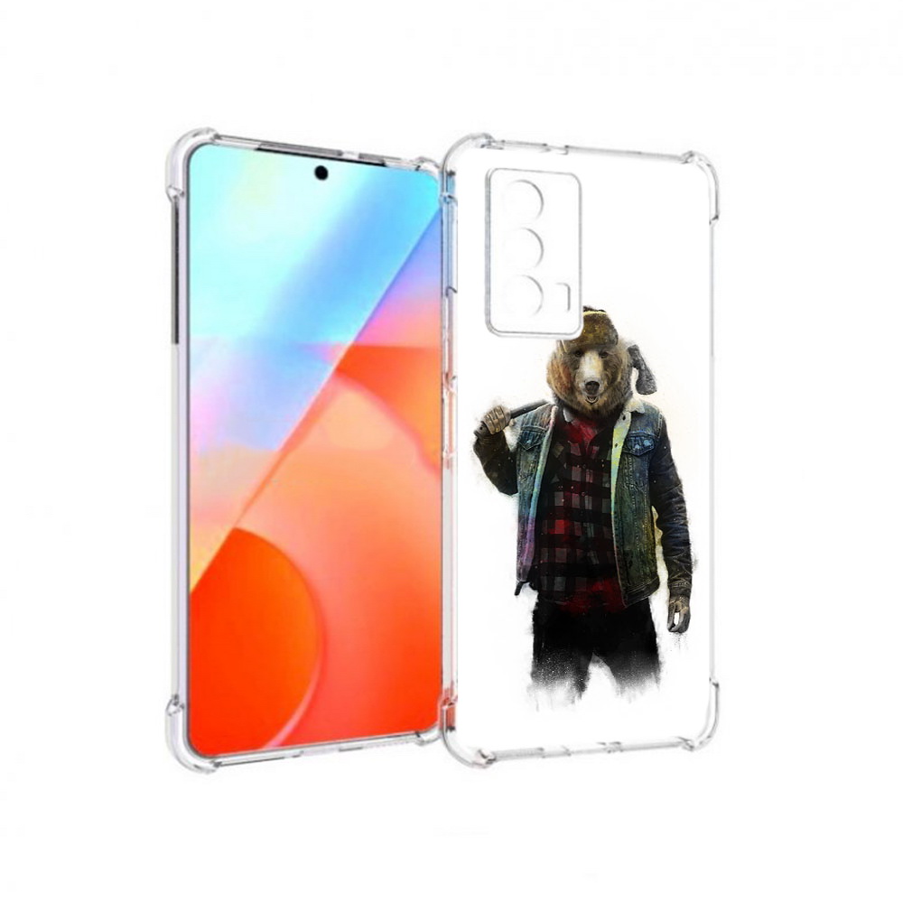 

Чехол MyPads Tocco для Vivo iQOO Z5 медведь с топором (PT226980.401.469), Прозрачный, Tocco