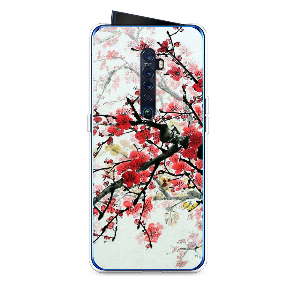 

Чехол Awog на Oppo Reno 2 "Сакура", Розовый;черный, 253550-4