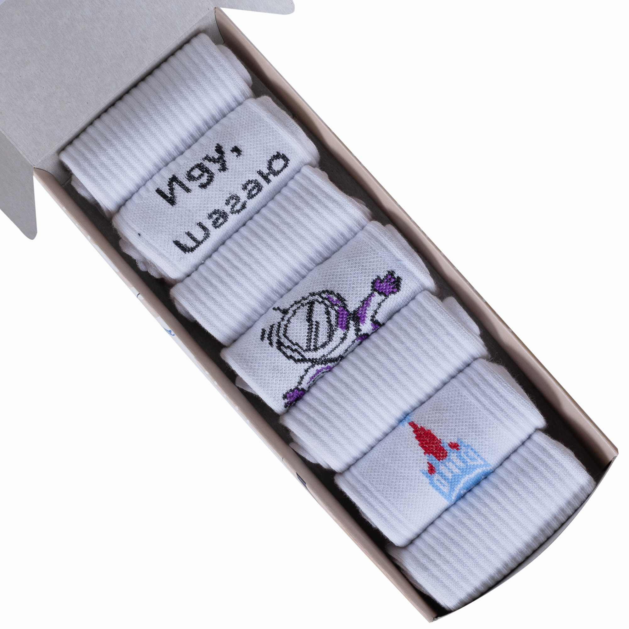 Подарочный набор носков женских Челны текстиль L34-7-1ж/124 разноцветных 23-25