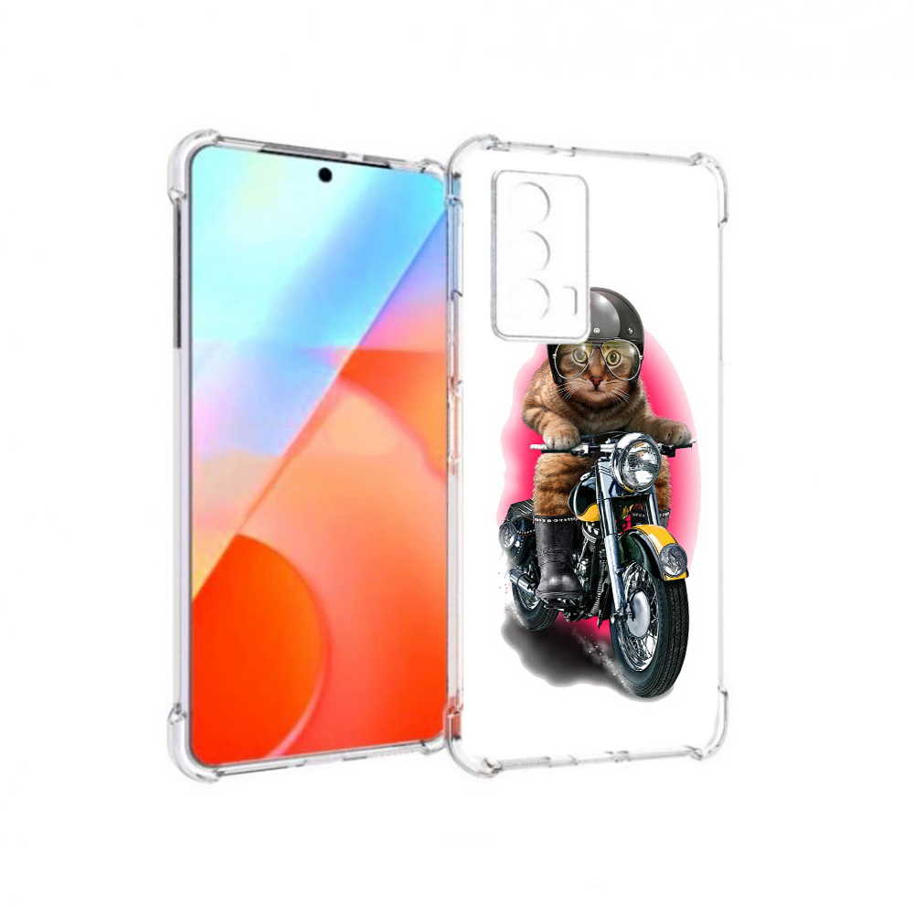 

Чехол MyPads Tocco для Vivo iQOO Z5 мото-кот (PT226980.401.485), Прозрачный, Tocco