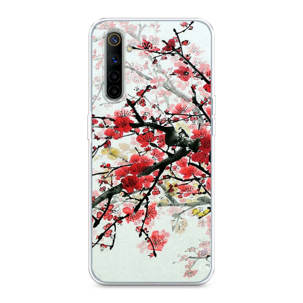 

Чехол Awog на Realme 6 "Сакура", Розовый;черный, 252750-4