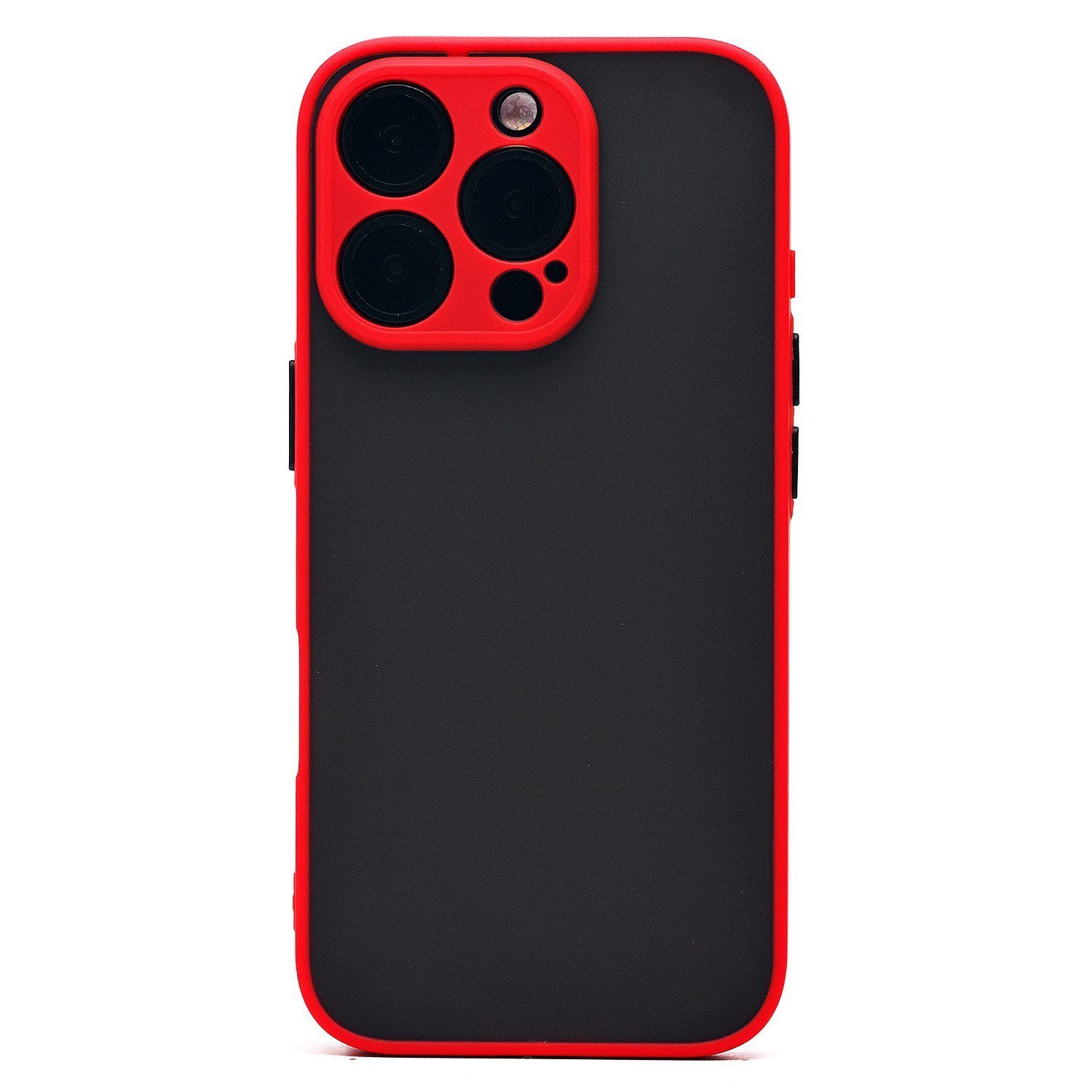 

Чехол iPhone 16 Pro пластиковый с окантовкой <красный>