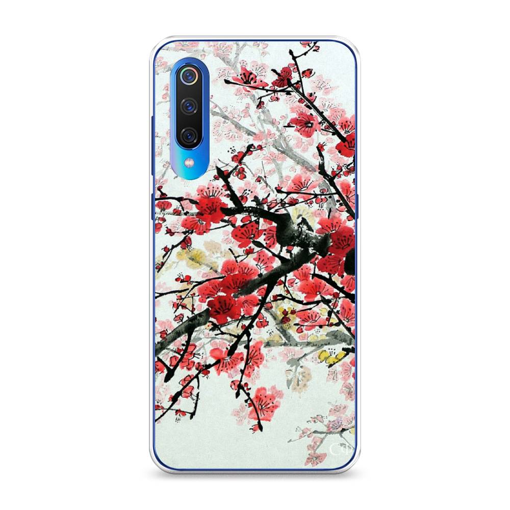 

Чехол Awog на Xiaomi Mi 9 "Сакура", Розовый;черный, 34850-4