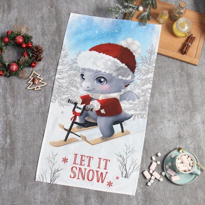 Полотенце Этель Let it snow 40х73 см 100% хлопок саржа 190 гм2