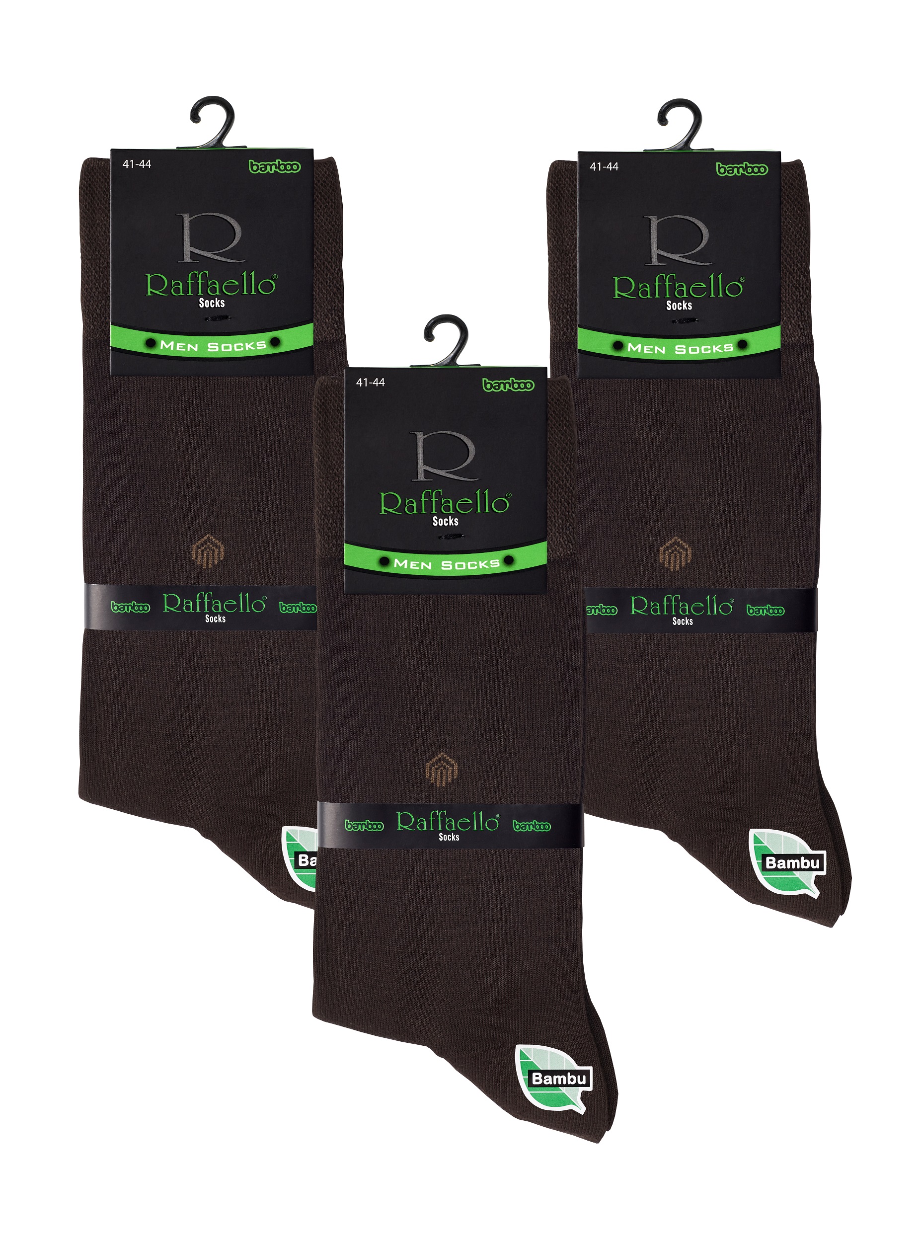 Комплект носков мужских Raffaello #004 из бамбука теплые набор 3 коричневых 41-44, 3 пары