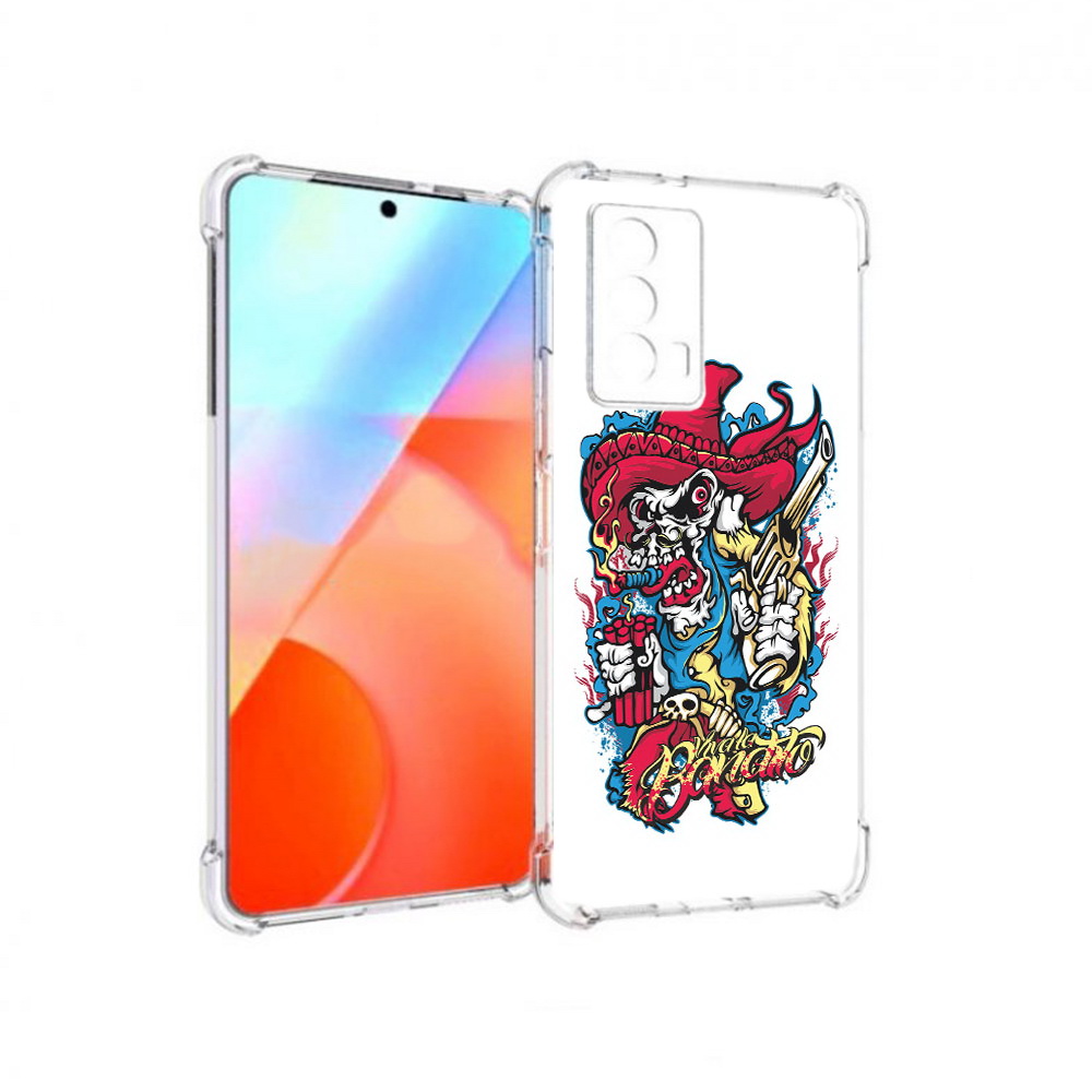 

Чехол MyPads Tocco для Vivo iQOO Z5 нарисованный скелет с писталетом (PT226980.401.513), Прозрачный, Tocco