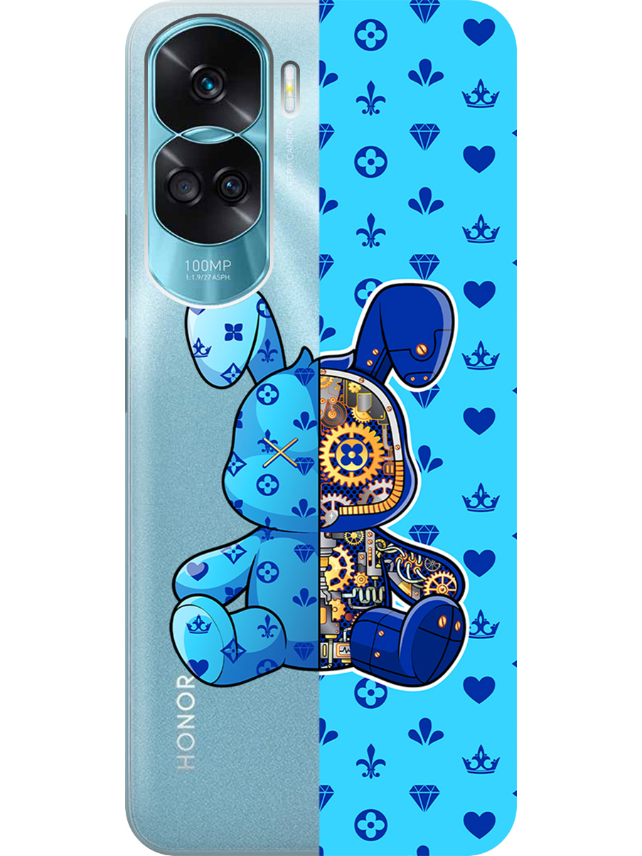 

Силиконовый чехол на Honor 90 Lite с принтом "Голубой Кролик с механизмом", Прозрачный;голубой;синий, 772622671