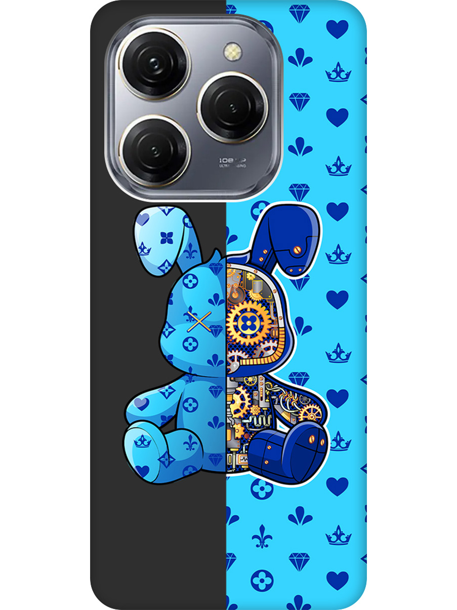 

Силиконовый чехол на Tecno Spark 20 Pro с принтом матовый черный 812661, Черный;голубой;синий, 779829071