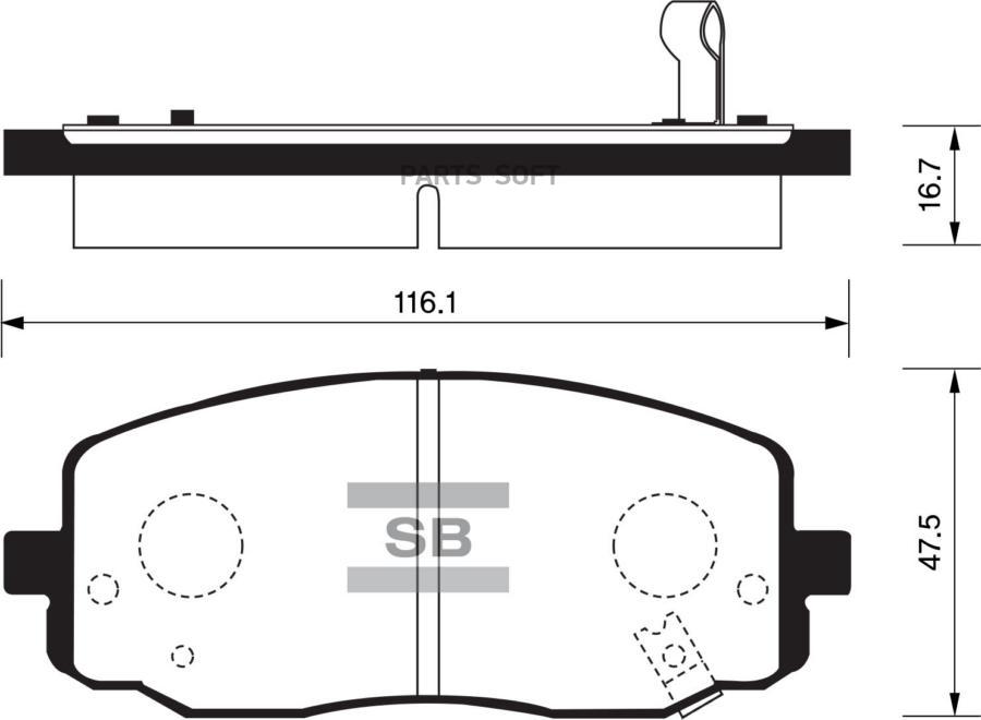 

Тормозные колодки Sangsin brake передние дисковые SP1172