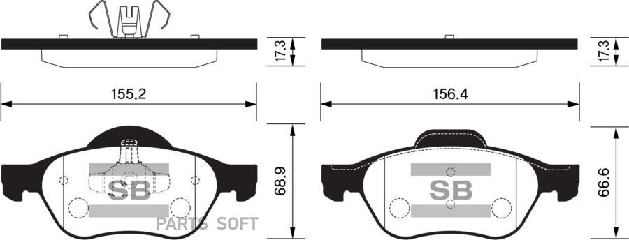 Тормозные колодки Sangsin brake передние дисковые SP1414