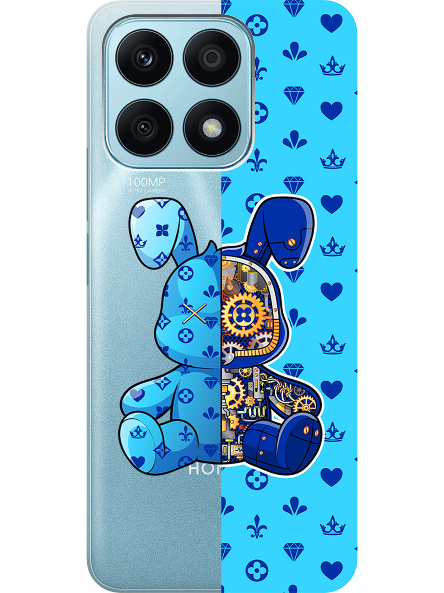 

Силиконовый чехол на Honor X8a с принтом "Голубой Кролик с механизмом", Прозрачный;голубой;синий, 768741671