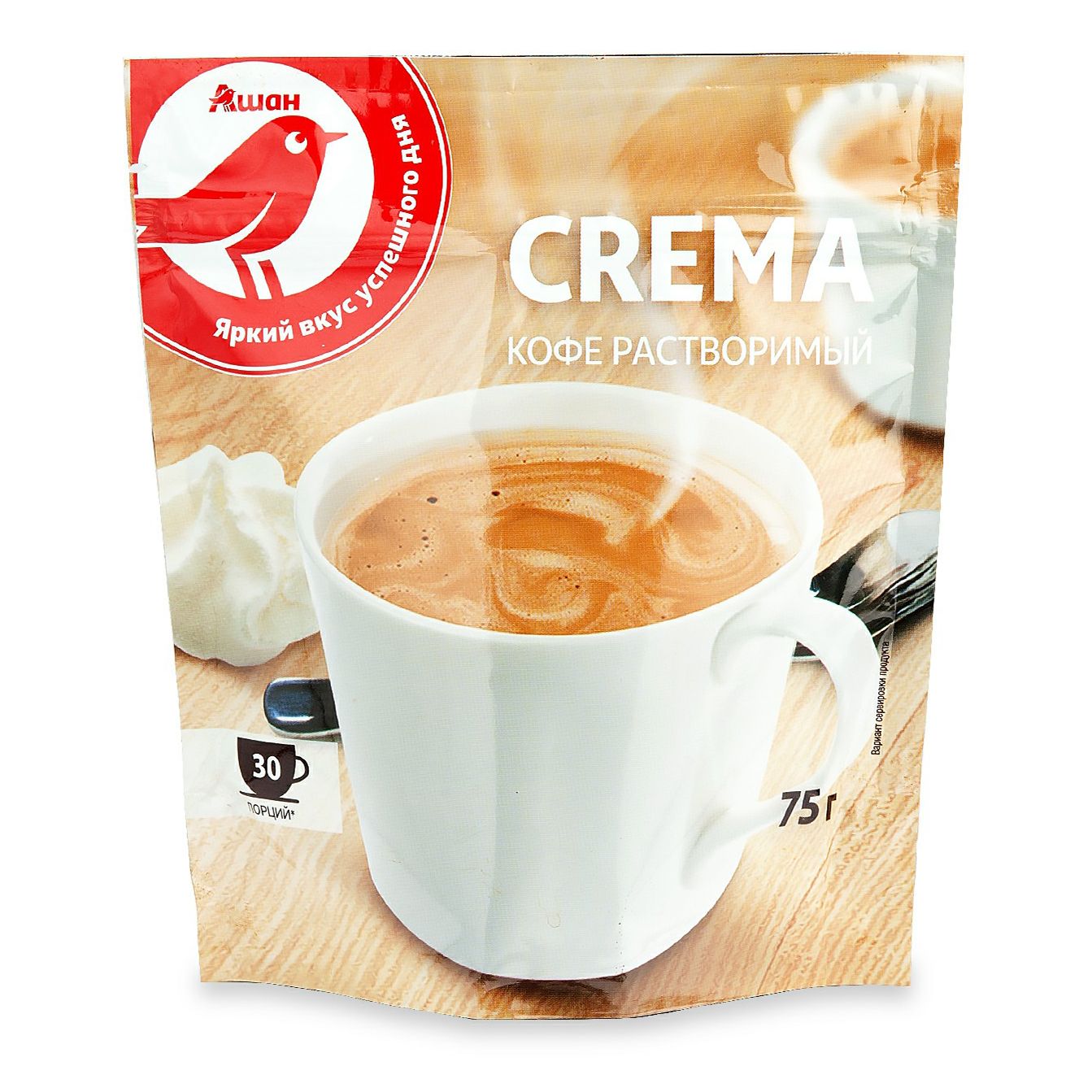 Кофе растворимый АШАН Красная птица Crema 75 г 200₽