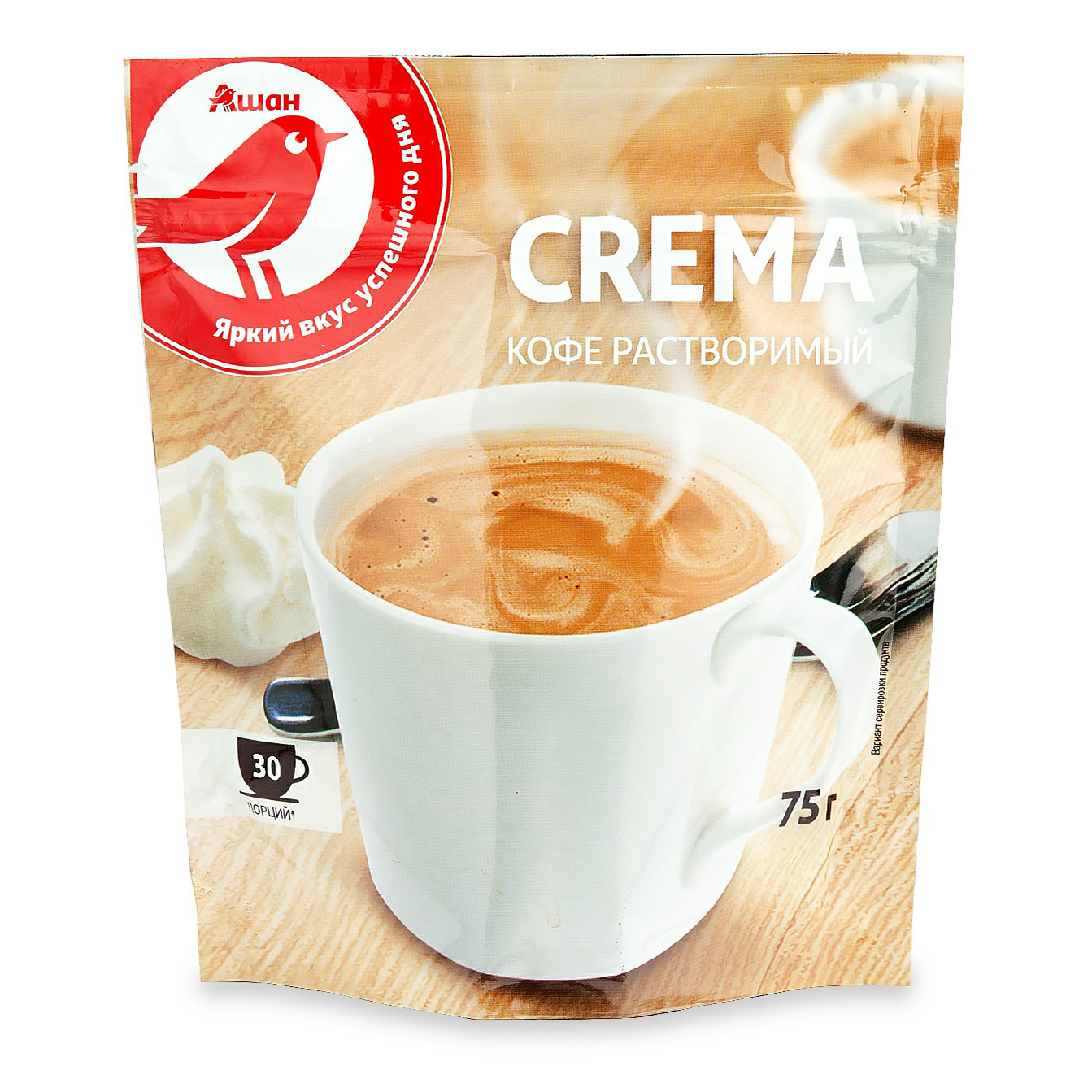 Кофе АШАН Красная птица Crema растворимый 75 г