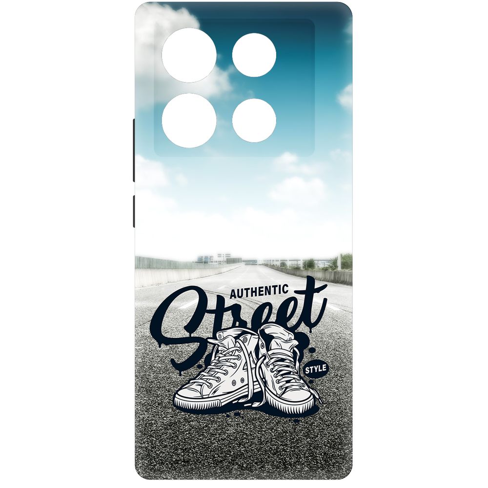 

Чехол-накладка Krutoff Soft Case Кроссовки мужские Уличный стиль для INFINIX Note 40, Черный