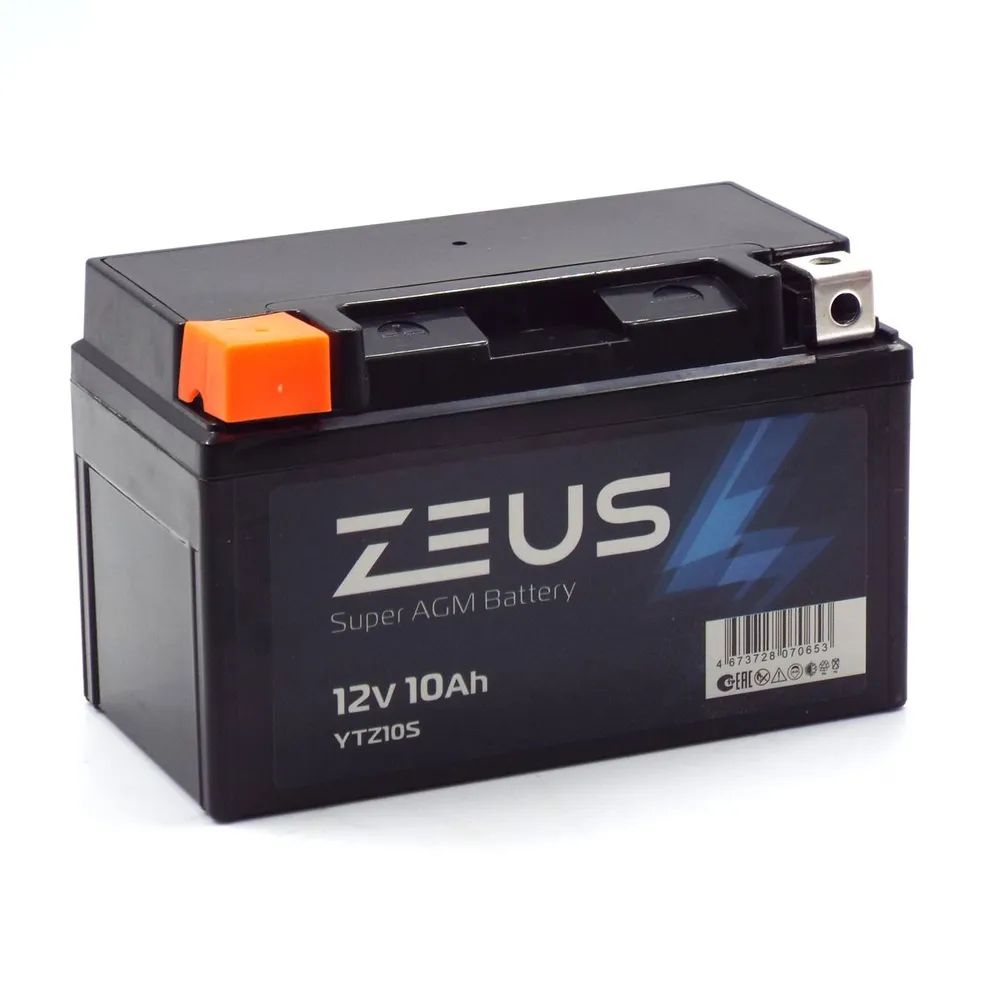 Аккумулятор ZEUS SUPER AGM YTZ10S (12V/10Ah) (CT 1210.1, UTZ10S, MT 12-10-A)