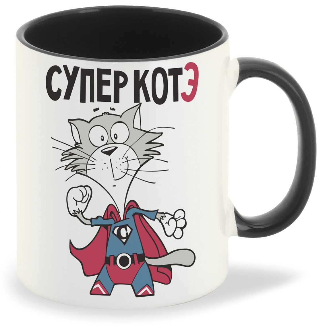 

Кружка CoolPodarok Прикол Супер котэ, Прикол Супер котэ