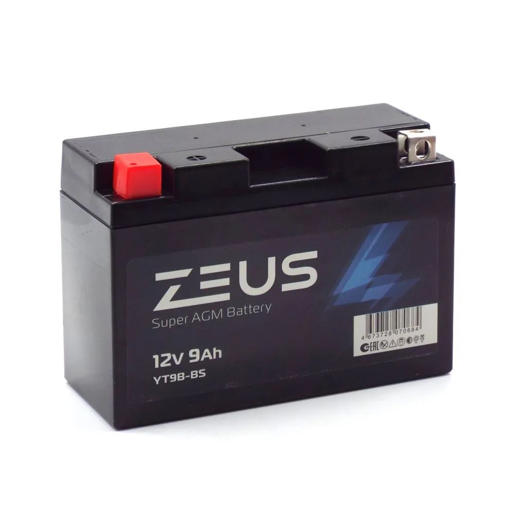 Аккумулятор ZEUS SUPER AGM YT9B-BS (12V/9Ah) (UT9B-BS, СТ 1209.1)