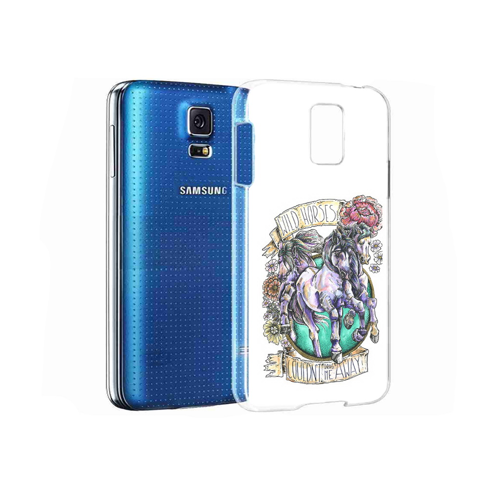 

Чехол MyPads Tocco для Samsung Galaxy S5 рисунок коней в цветах (PT12196.512.582), Прозрачный, Tocco
