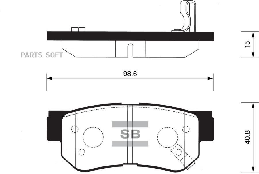 

Тормозные колодки Sangsin brake задние дисковые SP1117