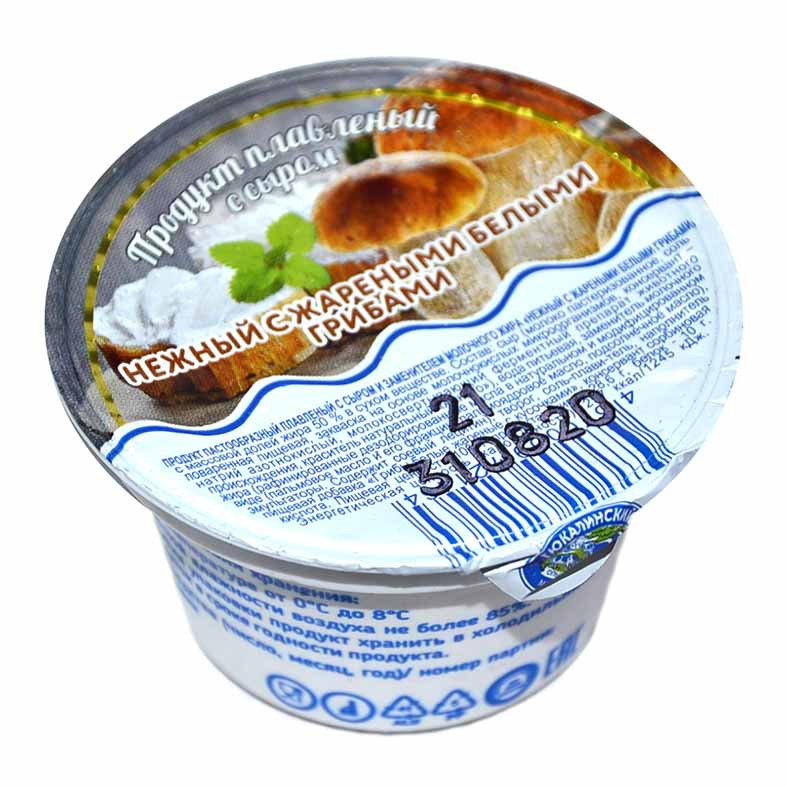 

Плавленый продукт Тюкалинский Нежный с жареными белыми грибами 50% 100 г