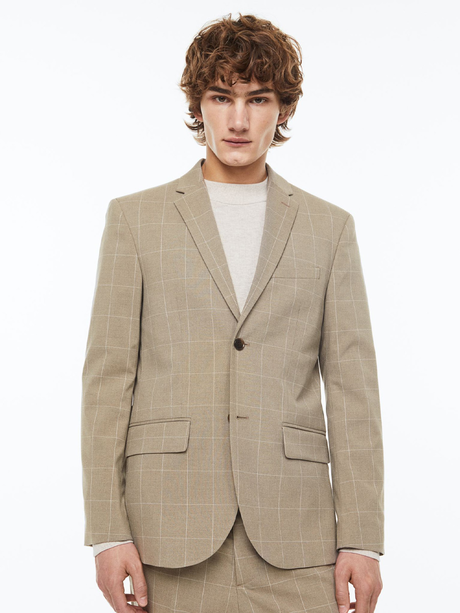 

Пиджак мужской H&M 713986 бежевый 60 RU, 0713986