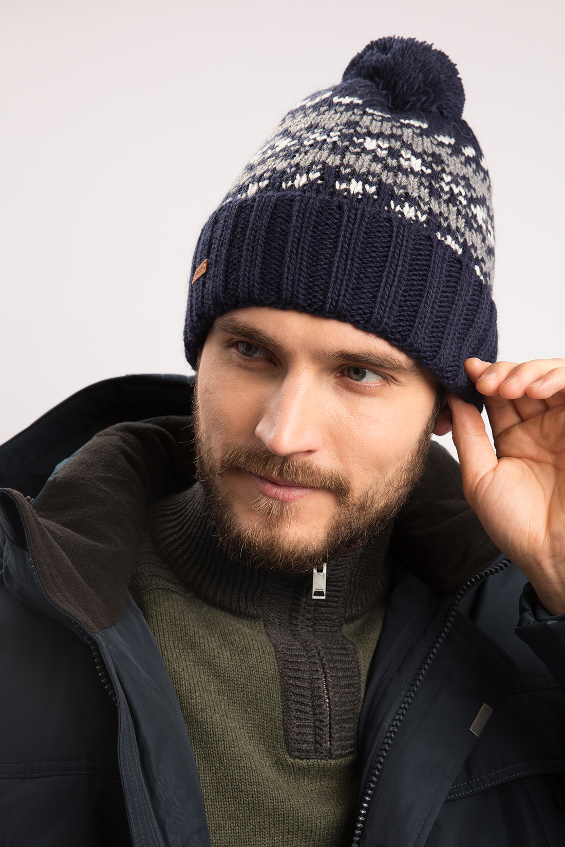 

Шапка бини мужская Baon B8422505 deep navy, р, Синий, B8422505