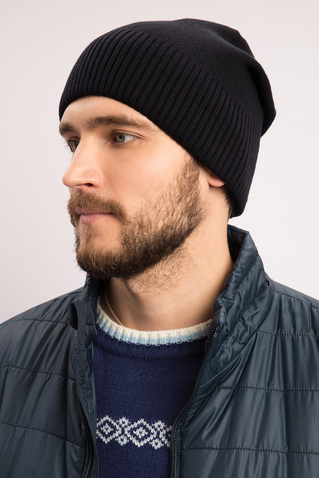 

Шапка бини мужская Baon B8422520 deep navy, р, Синий, B8422520