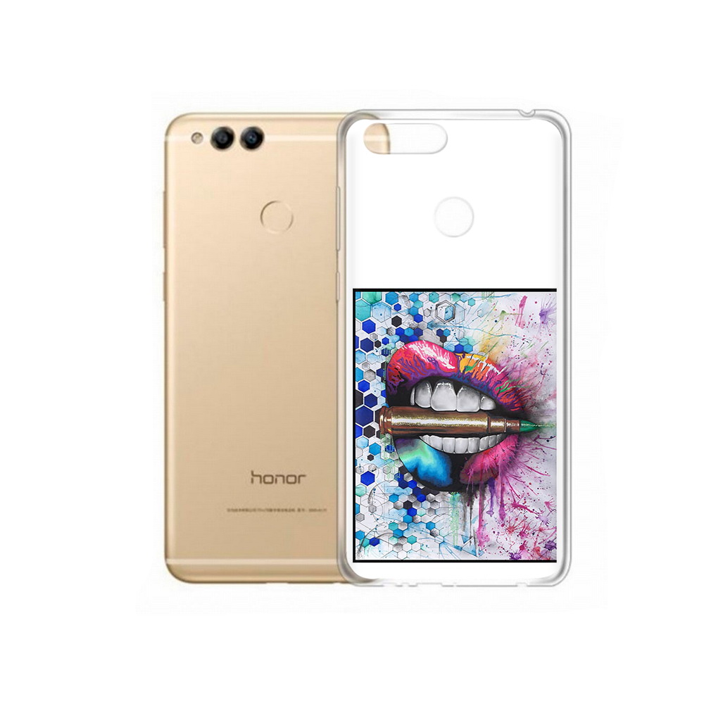 

Чехол MyPads Tocco для Huawei 7X разноцветные губы с пулей (PT94112.65.571), Прозрачный, Tocco